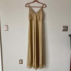 Lulu’s Gold / Champagne Formal Maxi Dress